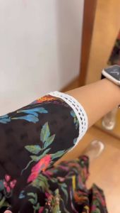 [PRE-ORDER] X-lady Beautiful Digital Print Flower Border Naira cut Kurtis plazoo[DELIVERY TIME 12DAYS]