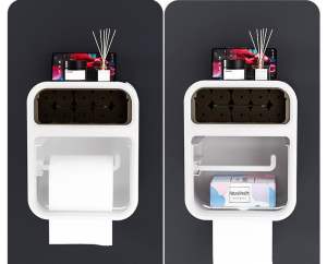 Hộp Đựng Giấy Vệ Sinh 2 Tầng Cao Cấp Sang Trọng Kệ Đựng Vật Dụng Nhà Tắm Dán Tường Đa