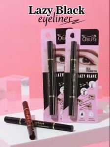 EYELINER PEN LAZY BLACK 2 in 1 OBUSE 0B-1390N อายไลเนอร์ กันน้ำ ดำสนิท