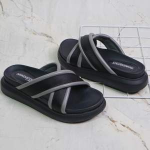 BELLEZA Dunkenstock ZOEY Sandal Wanita Silang Tinggi 5cm Selop Tidak Licin Sendal Beleza Wedges Slop Birken Rumah Bellezza Kekinian Premium Terbaru Shoes Mall Official Store
