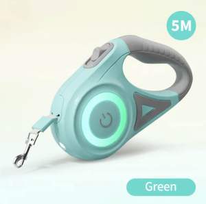 [SG Seller] 3M/5M Automatic Retractable Dog Leash LED Luminous Leading Fashion Light Straps For Your Furkids