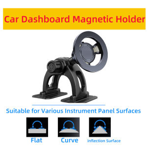 Magnetic Car Phone Holder Strong Center Console Adhesive  Mount for Secure Holding Adjustable Mobile Cell Stand for Hands-Free