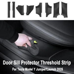 For Tesla Model Y Juniper/Launch 2025 TPE Front Rear Door Sill Protector Threshold Strip Anti-kick Guard Panel Waterproof Pads