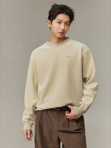 Cabbeen | Áo Sweater Flannel Thêu Vàng