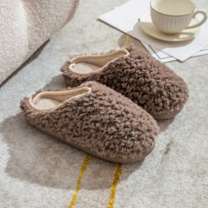 TRACYY Fur Fuzzy Women Slippers Winter New Short Plush Indoor Flat Slides Comfort Soft Furry Bedroom Slipper Fluffy Cotton Shoes