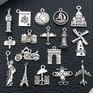Ornament Accessories Alloy Modern Tower Aircraft Boat Car Model Vehicle DIY Earrings Bracelet Necklace Pendant