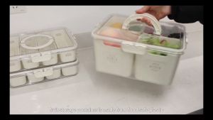 กล่องปิดผนึกเก็บในตู้เย็น กล่องเก็บของสด กล่องถนอมอาหารใส่ในตู้เย็น ภาชนะใส่อาหาร สามารถวางผลไม้และอาหารปรุงสุกได้