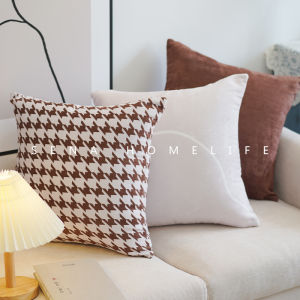 Cushion Cover ผ้าฝ้ายโพลีเอสเตอร์ ทรงสี่เหลี่ยม ลายสก็อต ไม่รวมฟองน้ำ สำหรับโซฟา ห้องนั่งเล่น บ้าน วัสดุอื่นๆ ปักลายเรขาคณิต