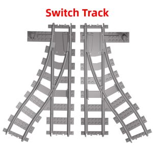 JINGGUAN | City Train Straight Curved Soft Diverting Track Building Set