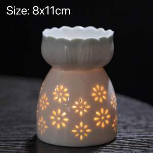 White porcelain flower hollow out candle aromatherapy furnace aromatherapy lamp essential oil furnace fine oil lamp beauty salon home hotel