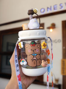 Tritan Cold Brew Straw Cup Portable Adult Water Bottle Cute Girls Carry-On Jug High Aesthetic Value Summer Refreshment