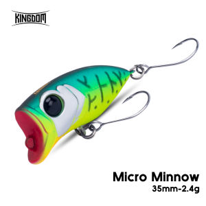 Kingdom Micro Floating Minnow Fishing Lures Topwater Hard Bait 2.4g 35mm Z-Action High Quality Popper Single Hook For Bass Pike