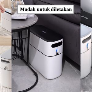 ECOCO Simple Zip Trash Can - Tempat Sampah Tong Sampah Kamar Mandi Dapur Trash Bin Toilet Otomatis ambil kantong sampah Plastik Kertas Ruang Tamu