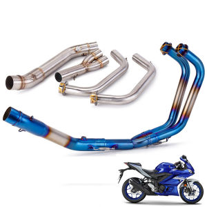MAKAZABI 51mm/2Inches For Yamaha YZF R25 R3 MT03 Motorcycle Full Exhaust System Escape Modified Front Middle Link Pipe Front Pipe Slip On Stainless Steel YZF-R25 YZF-R3 MT-03 Header Link Pipe