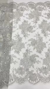 AT3081-A1 Màu Hồng Phấn Châu Phi Vải Ren 5 Thước Chất Lượng Cao SequinsBeaded Pháp Lưới Voan Phối Ren May Cưới Thêu
