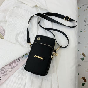 กระเป๋าสะพายข้างผ้าอ็อกซ์ฟอร์ดไนลอนแบบสะพายข้างแนวตั้ง กระเป๋าใส่เหรียญแบบมีซิป กระเป๋าสะพายข้างแบบสะพายไหล่เดียวสำหรับผู้หญิง กระเป๋าใส่โทรศัพท์มือถือแบบน้ำหนักเบา