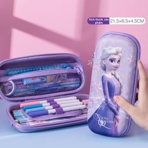 Disney | Bao Đựng Bút Thiết Kế Elsa Frozen Đôi Lớp Dung Lượng Lớn