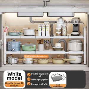 XUNHUAI | Adjustable Multi-layer Rack Kitchen Storage Pot Holder Shelf Organizer