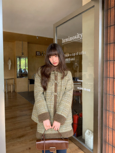 NIHAOKANONG | Bộ Đồ Hai Mảnh Vintage Pháp Sang Trọng Có Cổ Lông
