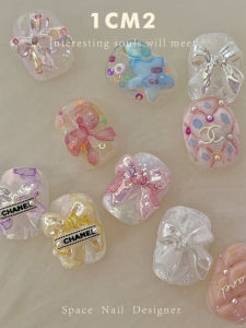 Original 1cm2 น่ารัก ผีเสื้อตกแต่งเล็บสาว Polka Dot Glitter Nail Art กาว Beauty Salon อุปกรณ์