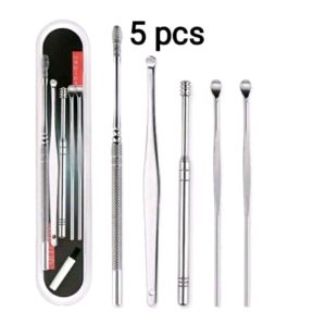 KOREK KUPING PEMBERSIH TELINGA SET 5IN1 STAINLESS