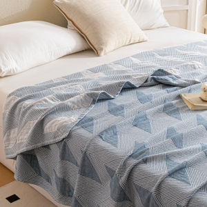 Pure Cotton Summer Blanket Soft Cloth Towel Cover for Office Nap Sofa Cover Warmth Geometric Pattern Modern Simple Style