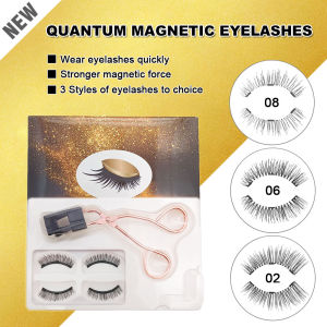 2 pasang Bulu Mata magnet kuantum dengan Curler Mata palsu Mata palsu Set mudah memakai Bulu Mata Set