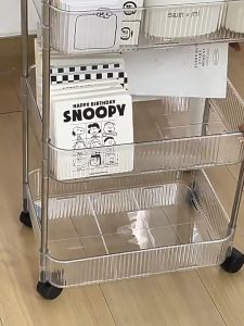 KOI ชั้นวางของแบบโปร่งใส ชั้นวางของรถเข็นพลาสติก 2/3/4 ชั้น มีล้อเลื่อนเคลื่อนย้ายสะดวก พร้อมส่ง!