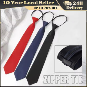 Ties for Men Black Tie Zipper Pre-tied Bow Tie Womens Green Navy Blue Red Neckties Classic 5cm Neck for Men Shirt Cravat Zipper Men Women Tie Solid Color 6CM Neck Tie for Gentleman Fashion Wedding Party Cravats Accessories Elastic Male Black Zipper Ties