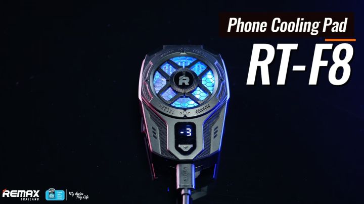 Remax Phone Cooling pad RT-F8i - พัดลมระบายความร้อน จอ LED เย็นเร็ว ระบายความร้อน