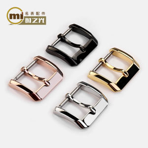 M Time Watch Accessories 316 Stainless Steel Watch Buckle Leather Watch Strap Pin Buckle Watchband Buckle Black and Golden Retaining Ring Buckle