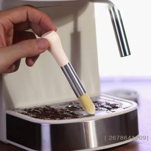 ⚑Natural Bristle Coffee Cleaning Brush Wooden Handle Espresso Machine Grinder Brush for Barista Tools