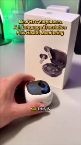 HTC | HTC Wireless Bluetooth Earphones NE46 Heart Rate Monitor AI Translator Earbuds LED Touchscreen Blood Oxygen Sensor HIFI Sound