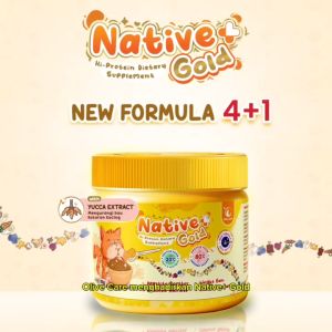 [Bundling] Olive Care Vitamin Kucing NATIVE+ GOLD 110gr Protein Tinggi GOLDEN POWDER untuk Nafsu Makan Berat Badan Gembul Kulit Sehat Cegah Bulu Rontok Imunitas Daya Tahan Tubuh Kesehatan Pencernaan dan Pelengkap Nutrisi Makanan Harian Kucing