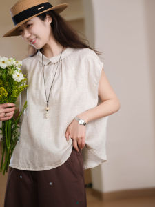 XIAOER | Dolly Collar Loose Sleeve 100% Linen Shirt