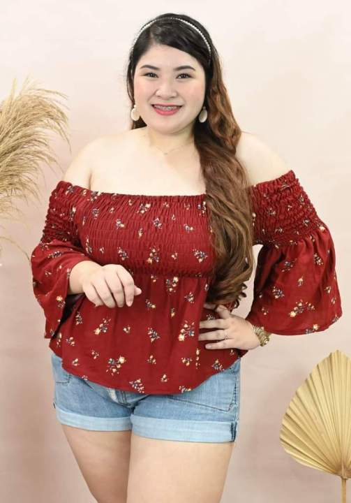 PLUS SIZE CASSANDRIA FLORAL TOP FITS TO 2XL -4XL IN CHALIS