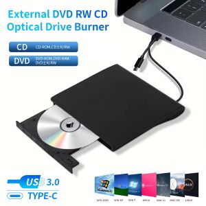 2 In1 USB 3.0 Type C External CD DVD Drive CD/DVD Player Burner Reader Optical Drive External CD RW Reader For Mac Desktop PC