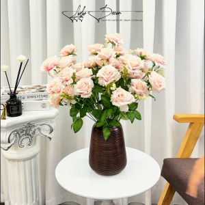 COMBO 5-10 Cụm Hồng Điểm Hoa 9 Bông dài 47cm Bó Hoa Cắm Điểm Trang Trí Cưới. Hoa Lụa Decor