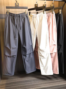 กางเกงขายาวทรงตรงลำลองสำหรับผู้ชาย ฤดูใบไม้ร่วง กางเกงขายาวทรงตรงสีพื้นสำหรับเล่นกีฬากลางแจ้ง กางเกงขายาวแบบมีความยืดหยุ่น ป้องกันน้ำ