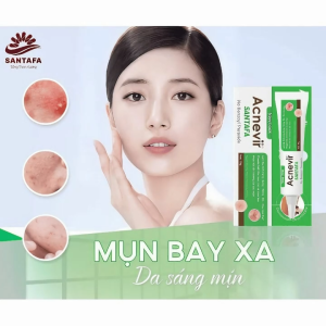 Chính Hãng – Acnevir Gel Giảm Mụn Trứng Cá Mụn Mủ Mụn Bọc Acnevir Santafa Thành Phần Thiên Nhiên tuyp 10g
