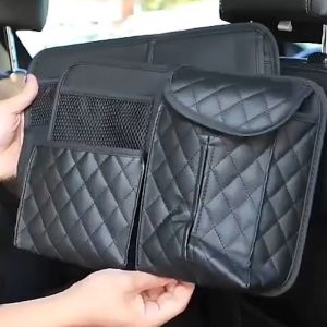 กระเป๋าเก็บของในรถยนต์ ที่เก็บสัมภาระหลังเบาะนั่ง กระเป๋าเก็บของความจุขนาดใหญ่ ที่ใส่ทิชชู่ในรถยนต์