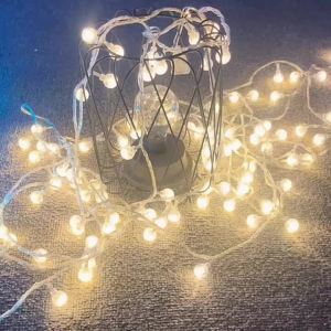 LED Bubble Ball String Lights Golden Glow Battery Operated Indoor Fairy Lights for Wedding Holidays New Year 2026 Decorations