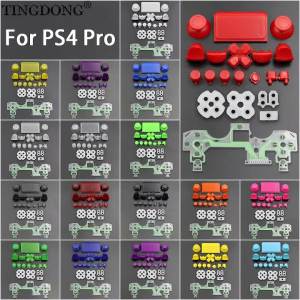 For PS4 Pro Controller Full Button Set Conductive Film Analog Thumb Caps D-Pad LR Trigger Conductive Rubber Pad Gamepad Repair