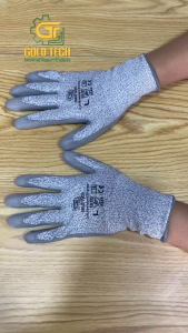 GĂNG TAY CHỐNG CẮT GOLDTECH CẤP ĐỘ 3 – CUT RESISTANT GLOVES LEVEL 3 – PHỦ PU CHỐNG TRƯỢT – SIZE M/L