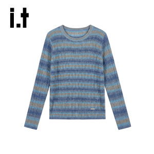 Breathable Soft Round Neck Striped Sweater