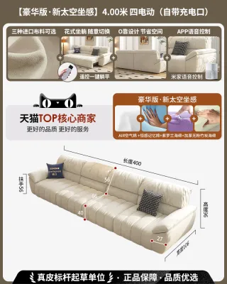 HONGSHENG | Multifunctional Electric Adjustable Sofa Bed Two-Seater Plush Style