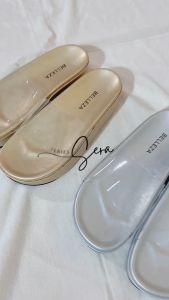 BELLEZA Sera Sandal Wedges Wanita Hak Tinggi 5 cm Sendal Slop Slip On Kaca Transparan Premium Korean Style Untuk Rumahan Pergi Jalan Santai