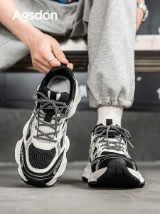 Agsdon Mens Dad Shoes Gothic Style Casual Fashionable All-Match Youth Sports Shoes Autumn Wear Resistant Wear Car Stitching