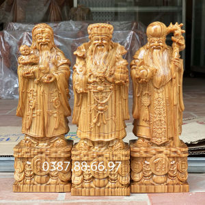 Tượng tam đa phúc lộc thọ cao 20 30 40cm gỗ huyết long cực đẹp