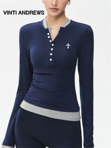 Pseudo Two-Piece Fitted Yoga Top for Women